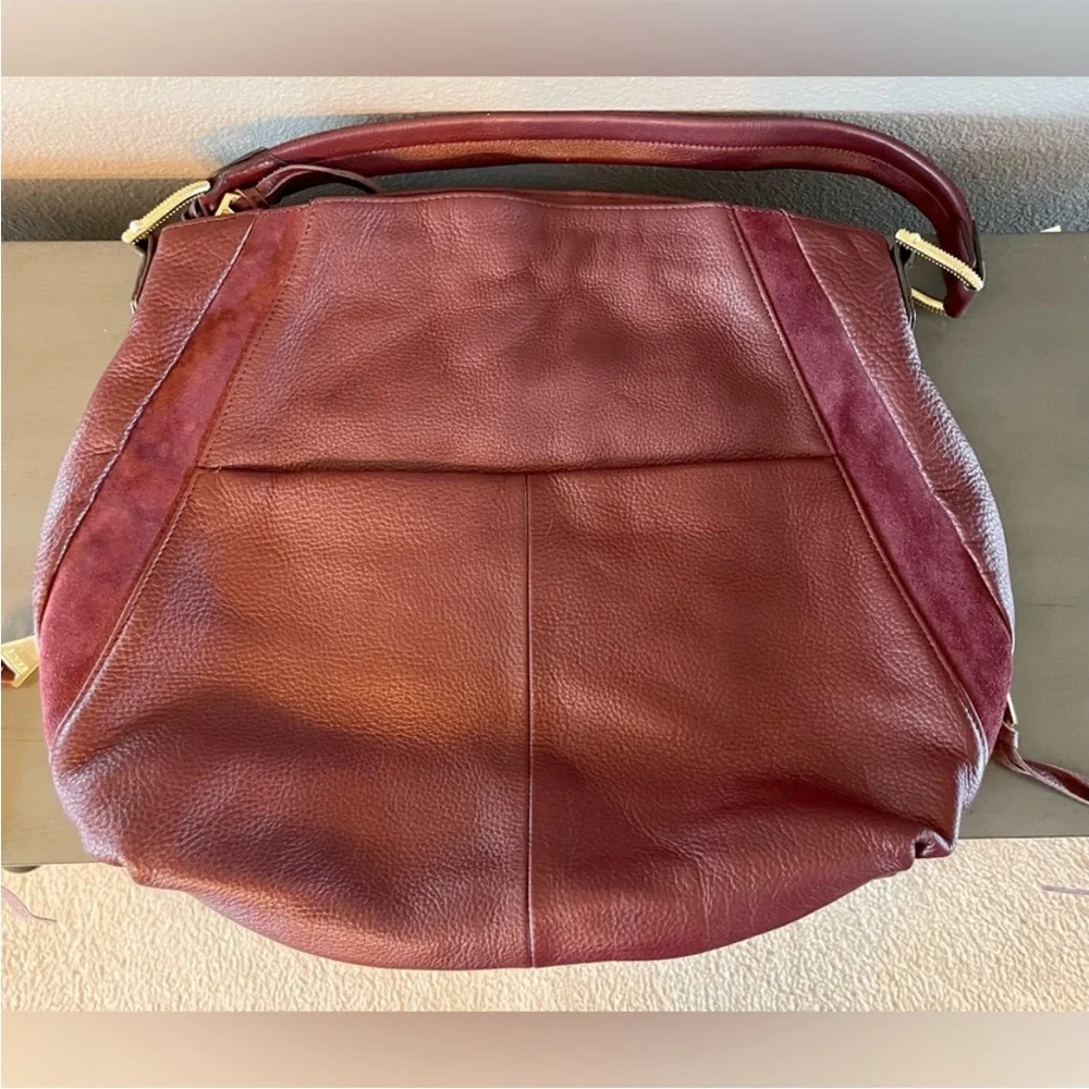 AIMEE KESTENBERG Leather and Suede Tuscany Designer Hobo Bag w/Gold and …